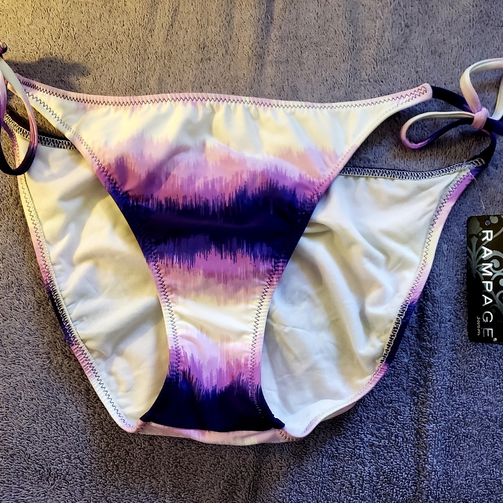 Ramage ombre purple tie side string bikini bottom